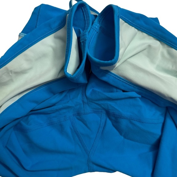 Lululemon Cropped Colour Block Blue Light Green Stretch Compression Leggings 2 - Picture 9 of 12